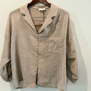 P. Cill Casual Beige Women's Blouse Size M